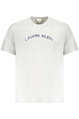 Calvin Klein Tricou barbati, cu imprimeu cu text, Regular fit, Gri deschis, XL