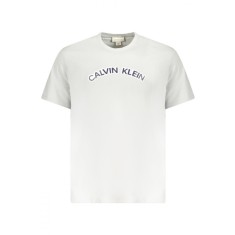 Calvin Klein Tricou barbati, cu imprimeu cu text, Regular fit, Gri deschis, XL