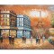 Tablou Paris pictat manual, Vedere turnul Eiffel, 90x60cm ulei pe panza in cutit efect 3D