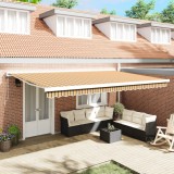 vidaXL Marchiză Retractabilă Automată &icirc;n Dungi Multicolor 500x300 cm