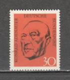 Germania.1968 1 an moarte K.Adenauer-cancelar MG.235, Nestampilat