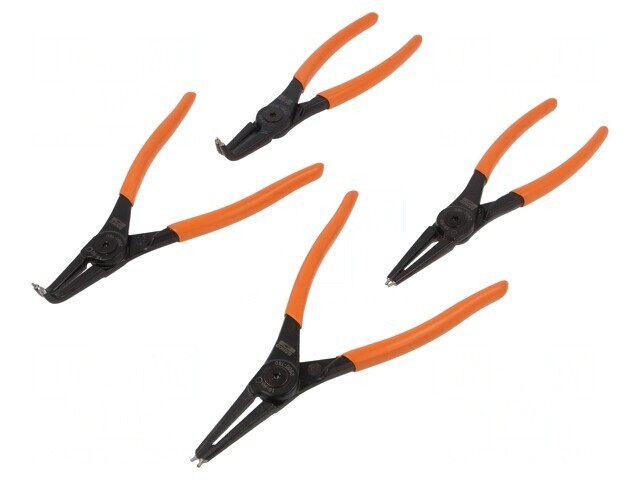 Clești pentru inele de blocare, set 4 bucăți, extern, 28-29 mm