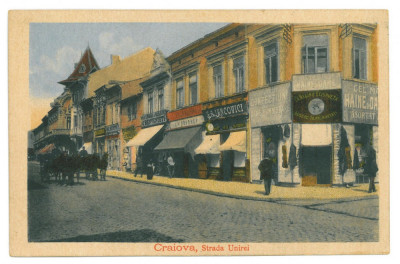 4335 - CRAIOVA, Unirii street, stores, Romania - old postcard - unused foto