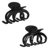 Set 2 Clame de Păr Tip Claw, Negru Mat și Lucios, CMCLASS