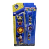 Ceas Digital Copii Mickey Mouse cu Figurina Spiderman, Lungime 20cm, Recomandat 3+