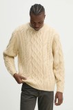 Levi&#039;s pulover din amestec de lana barbati, culoarea bej, călduros, A0708