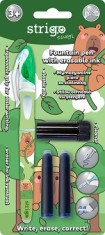 Stilou Strigo cu Cerneala care se sterge + 2 Rezerve + Dispozitiv Curatare Penita, Capybara Verde