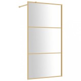 Paravan dus walk-in, auriu, 100x195 cm, sticla ESG transparenta