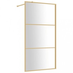 Paravan dus walk-in, auriu, 100x195 cm, sticla ESG transparenta