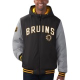 Boston Bruins geacă de bărbați Cold Front Polyfilled Padded Jacket w. Hood - L