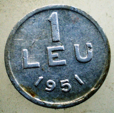 1.845 ROMANIA RPR 1 LEU 1951 foto