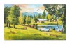 Tablou cu pescari pictat manual, Fir intins, 100x60cm ulei pe panza, Constantin Feraru