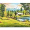 Tablou cu pescari pictat manual, Fir intins, 100x60cm ulei pe panza, Constantin Feraru