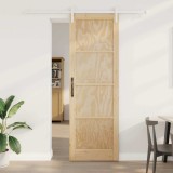 Ușă Glisantă cu Set de Accesorii 78x232 cm din Lemn Masiv de Pin