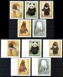 Ungaria 1976, Mi #3243-3247 A+B**, dant + ned, fauna, ursi, Panda, MNH. Cota 174,50 &euro;!, Natura, Nestampilat