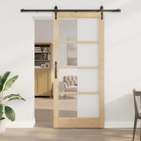 Ușă glisantă cu set de accesorii 93x211 cm din lemn masiv de pin