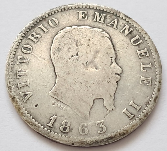 Italia, 1 Lira 1863 Victor Emmanuel II