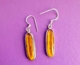 Cercei vintage piatra Tiger&#039;s Eye Ochi de Tigru montata in argint 925