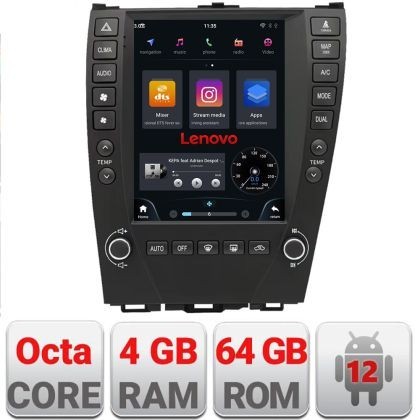 Navigatie Lexus ES 2009-2012 Lenovo Tesla Qled 9.7&quot; Octacore Qualcomm 8 Gb RAM 128Gb Hdd 4G DSP profesional Carplay Android Auto 360 camere Bluetooth