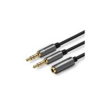 Ugreen Cablu audio de la 3,5 mm de sex feminin la 2,5 mm de sex masculin (negru)