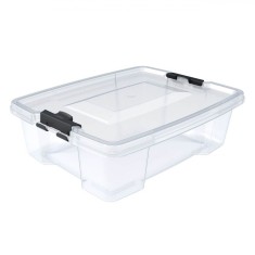 Cutie Depozitare, Model Transparent, Plastic, Capacitate 7L, Dimensiuni 36x28.5x12 cm