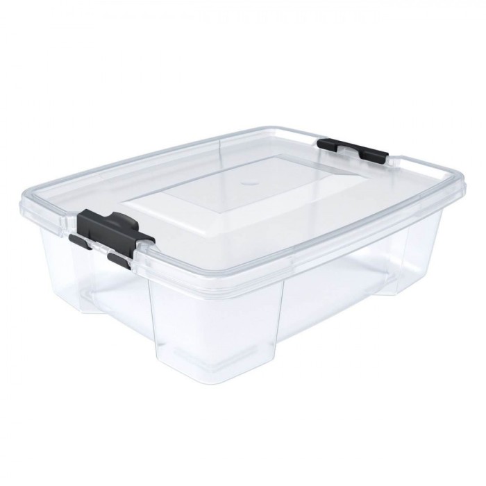Cutie Depozitare, Model Transparent, Plastic, Capacitate 7L, Dimensiuni 36x28.5x12 cm