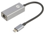 Adaptor USB-C la RJ45, 0.2m, Negru, VCOM