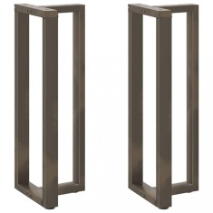 vidaXL Picioare de masă de bar &icirc;n formă de T, 2 buc., negru, 50x35x(110-111) cm, oțel 4013103