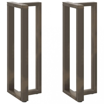 vidaXL Picioare de masă de bar &amp;icirc;n formă de T, 2 buc., negru, 50x35x(110-111) cm, oțel foto
