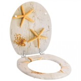 Capac WC MDF design stea de mare, vidaXL