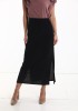 Fusta Longuette cu elastic si Crepeu - Negru, Bej, Oem