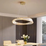 Lustra LED cu telecomanda si cristal LUIGI, 35W, lumina Rece/Calda/Neutra, Dimabila, Auriu, Alessandro DESIGN