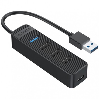Hub USB Orico TWU32-4A-BK-EP-HU, 1 x USB-A 3.1 - 3 x USB-A - 1 x USB-C, Negru foto