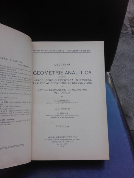 LECTIUNI DE GEOMETRIE ANALITICA - N. ABRAMESCU