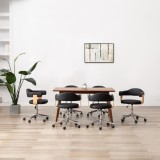 Cumpara ieftin Scaune de bucătărie pivotante, 6 buc., negru, piele ecologică