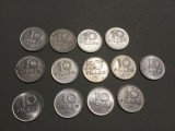 lot monede Ungaria - 10 Filler anul 1971, 1973, 1977, 1979, 1980, 1981, 1982, 1983, 1984, 1986, 1987, 1988, 1989. !