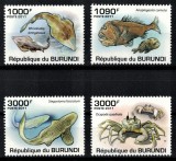 Timbre Burundi 2011, Fauna Marina, Serie Completa, MNH
