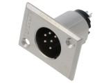 Conector XLR 6 pini AMPHENOL AC6AMP soclu tată 7,5A 133V IP40 lipire 18AWG