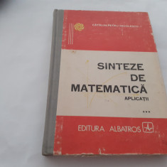 Sinteze de matematica Aplicatii Vol. III - Catalin-Petru Nicolescu RF7/4
