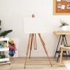 vidaXL Șevalet din lemn masiv de fag, reglabil pentru pictură și desen, suport expunere p&acirc;nză max 104cm, 100x104x172cm