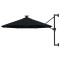 vidaXL Umbrelă de soare montată pe perete cu LED-uri, negru, 300 cm 312528