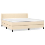 Cumpara ieftin Pat continental cu saltea, crem, 180x200 cm, textil