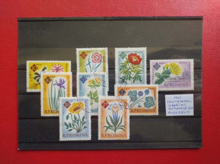 1961 - CENTENARUL GRADINII BOTANICE DIN BUCURESTI