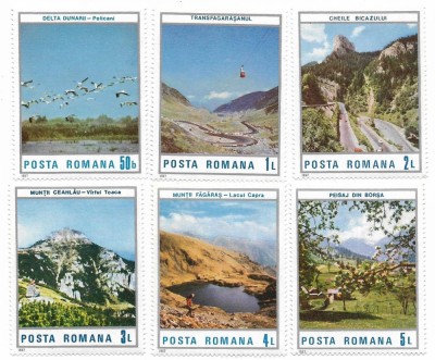 Romania (553) - Peisaje turistice, 1987 - serie neobliterata foto
