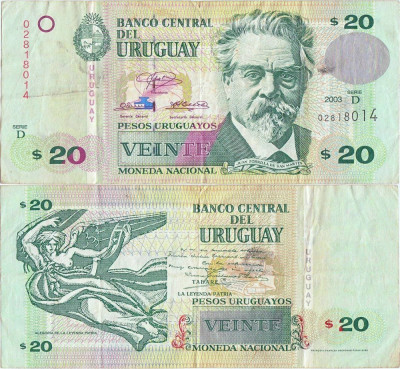 2003, 20 pesos ( P-83A ) - Uruguay foto
