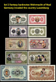 5 Fantezy banknote Luxemburg ocupatie WW2 Germania