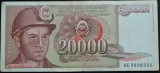 Bancnota 20000 DINARI / DINARA - RSF YUGOSLAVIA, anul 1987 *cod 260