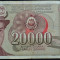Bancnota 20000 DINARI / DINARA - RSF YUGOSLAVIA, anul 1987 *cod 260
