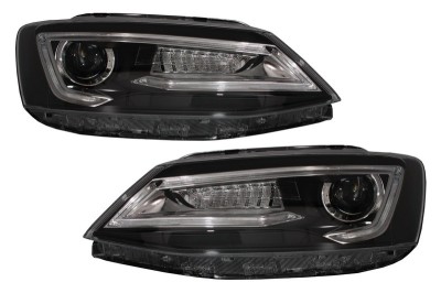 Faruri LED DRL VW Jetta Mk6 VI Non GLI (2011-2017) Semnal Dinamic Secvential Demon Bi-Xenon Design Performance AutoTuning foto