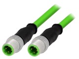 Cablu HARTING 4 pini M12 tată pentru senzori automatizări, 0,5 m, izolație PVC